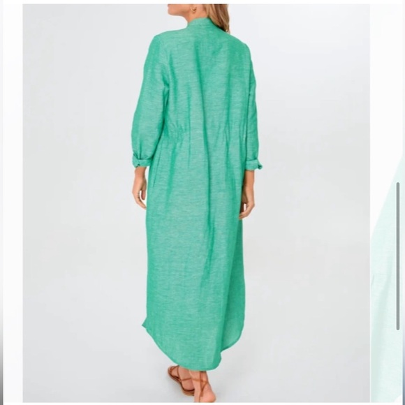 NWT TUCKERNUCK Sea Green Lydell Linen Blend Maxi Dress - Picture 2 of 15